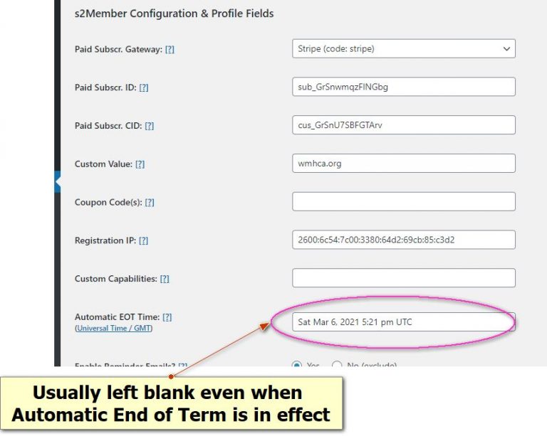 S2Member User Profile Fields