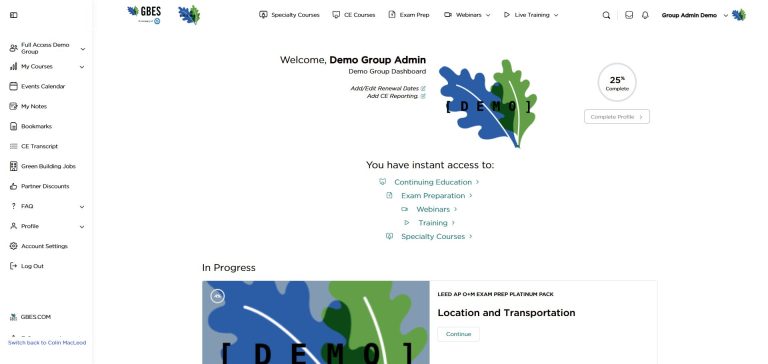 Demo Group Landing Page