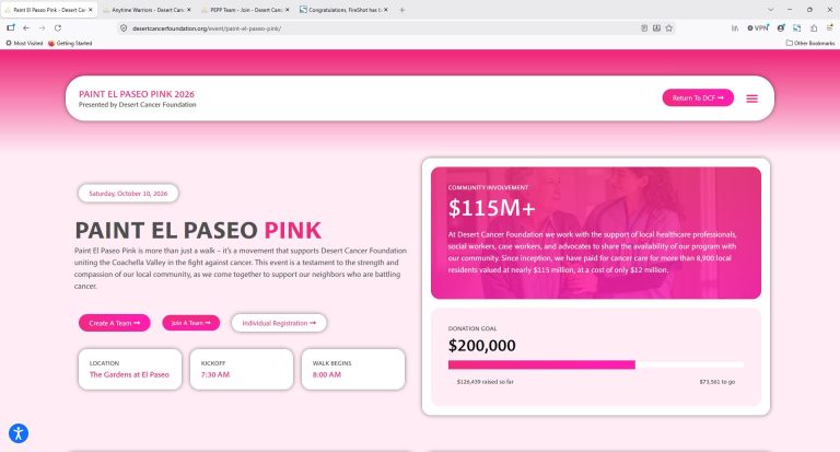 Paint El Paseo Pink Event Page