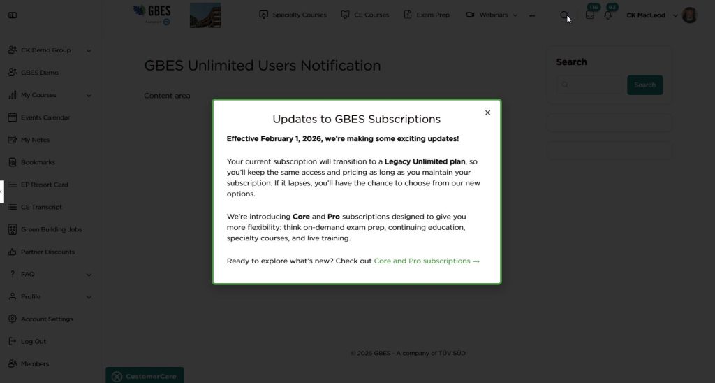 GBES SPECIAL CONDITIONS POPUP